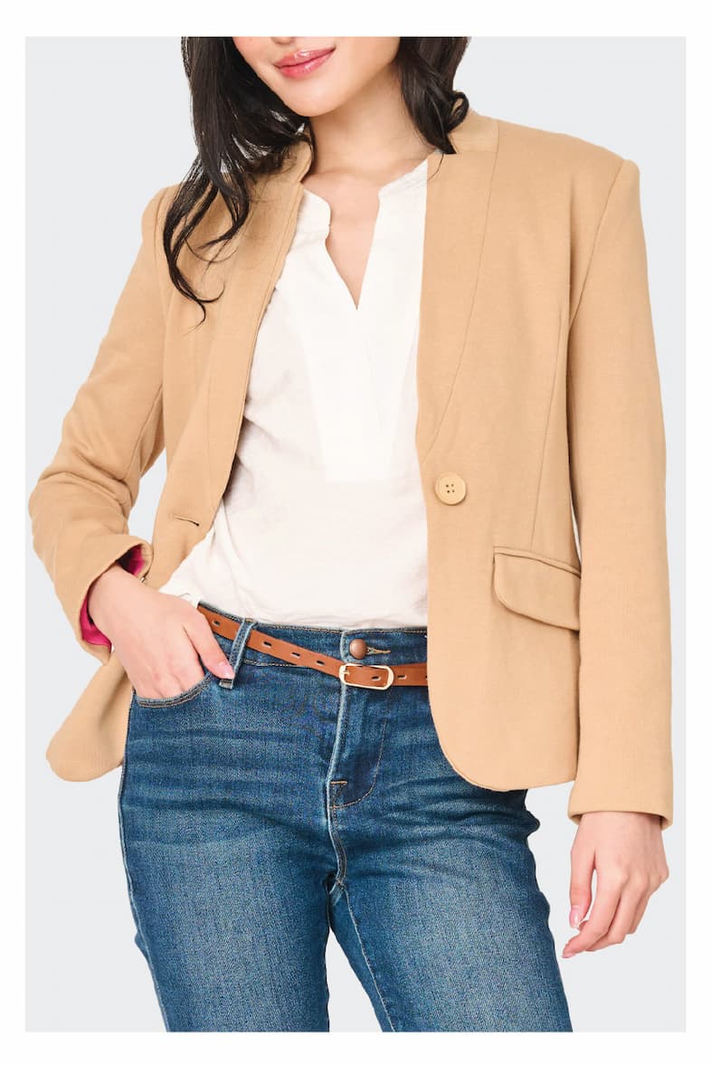 Notch Collar Blazer in Cappuccino