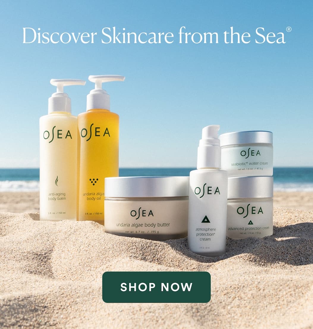 The ocean is our inspiration and our responsibility. That's why we are intentional about sustainability, continually seeking ways to reduce our impact while creating products that are good for your skin and mindful of the world around us.