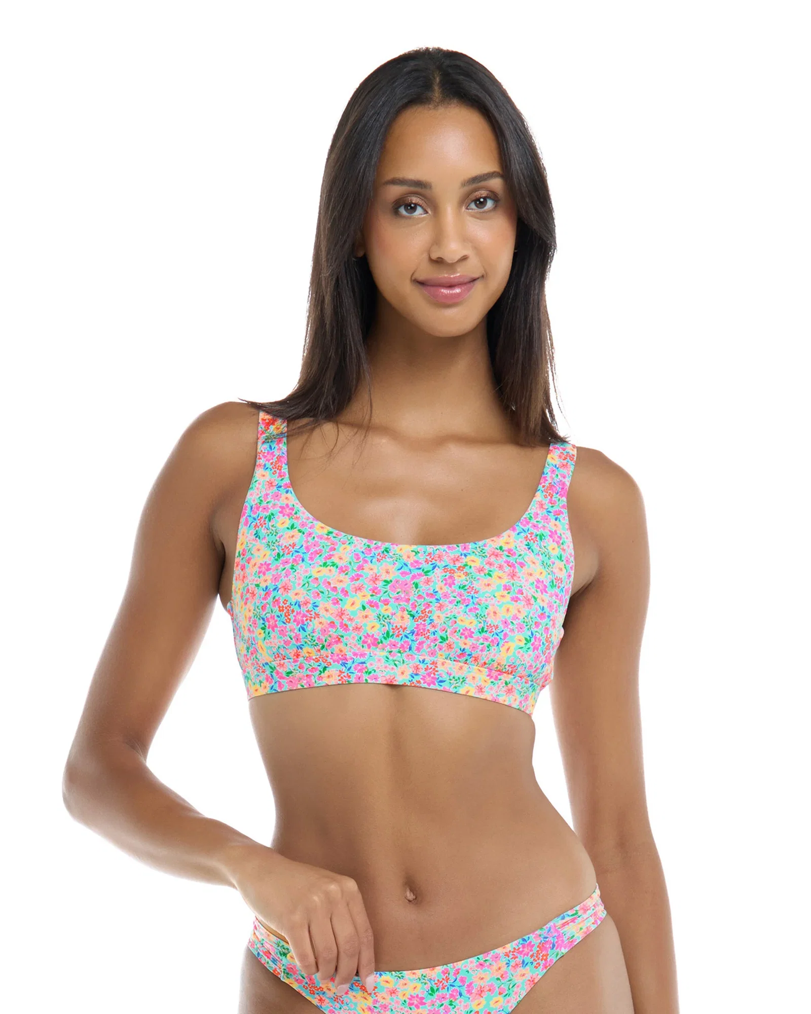 Image of Estella Star Cross-Over Sports Bra - Sea Mist
