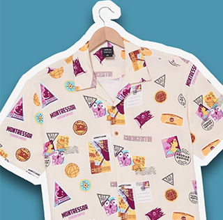 Treasure Planet Stamps Allover Print Woven Button-Up