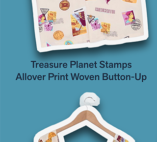 Treasure Planet Stamps Allover Print Woven Button-Up