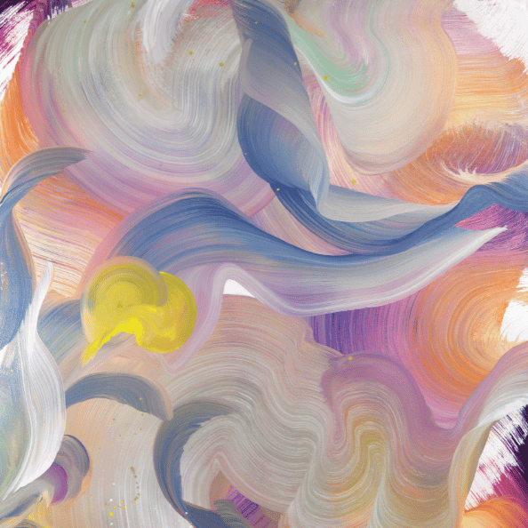 Abstract swirls summer painting