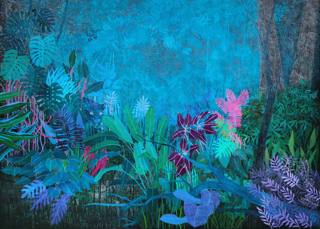 Floral painting dusk to dawn