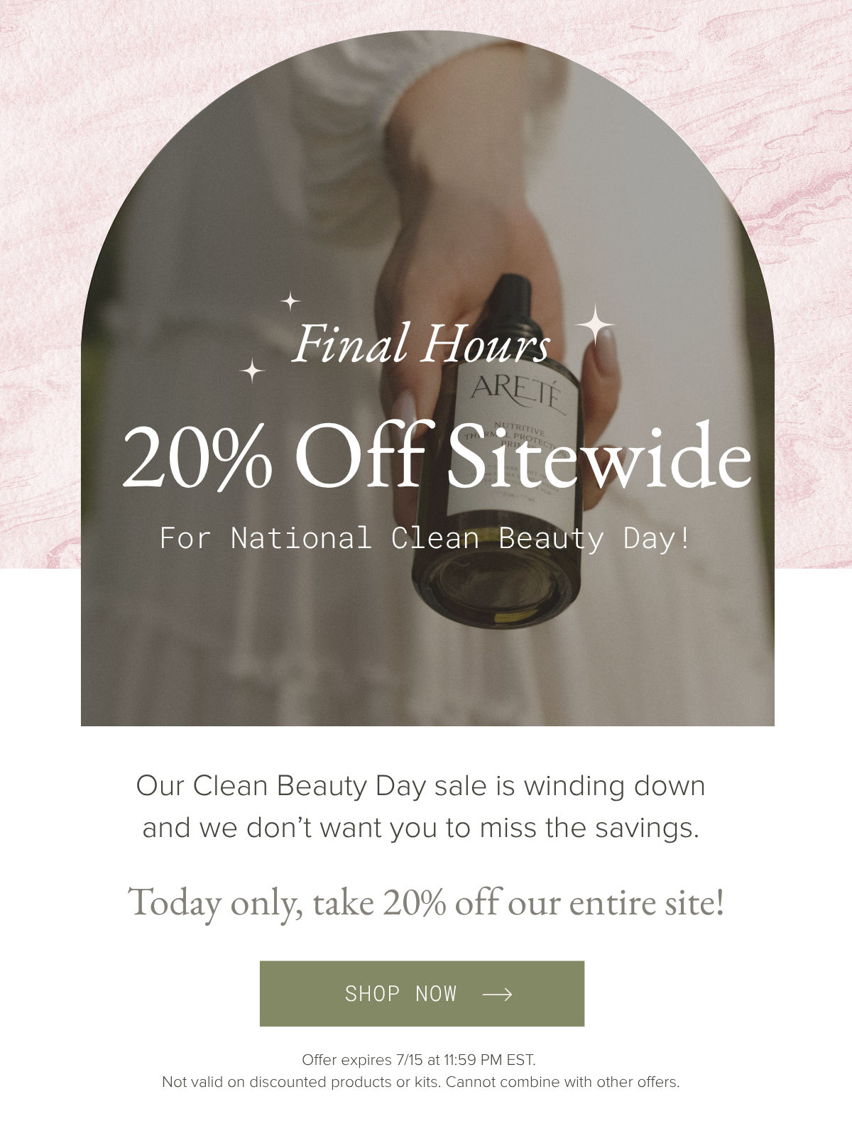 Final Hours 20% Off Sitewide for National Clean Beauty Day