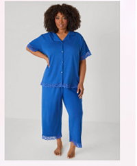 Lace Trimmed Jersey Pajama Set