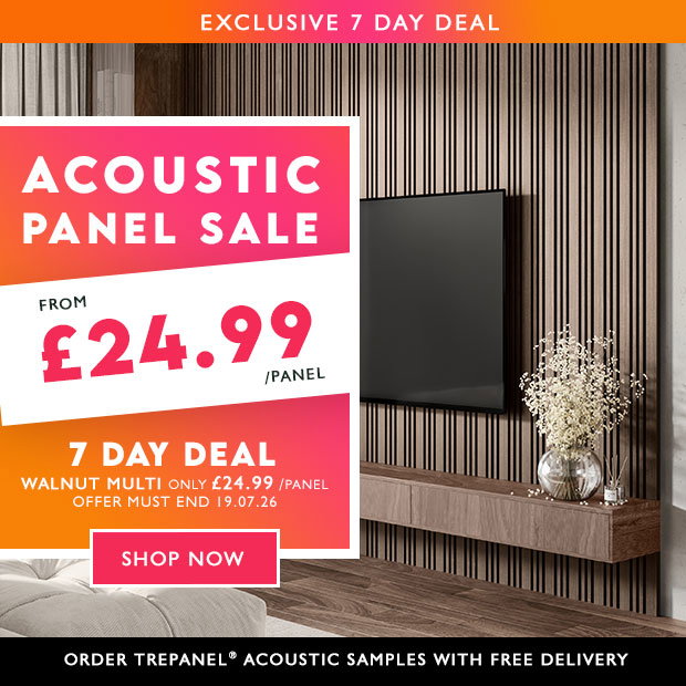 7 Day Deal on Smoked Oak Curve Acoustic Panel - £24.99
