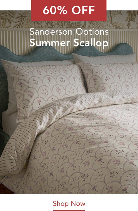 60% Off Sanderson Summer Scallop Bedding in Lavender