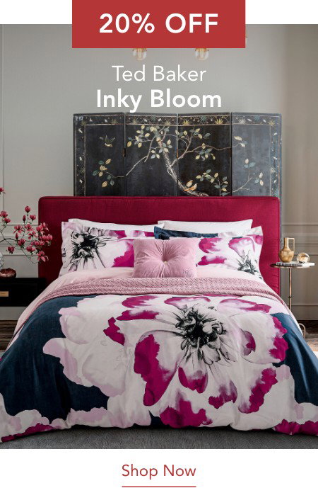 20% Off Ted Baker Inky Bloom Bedding in Navy