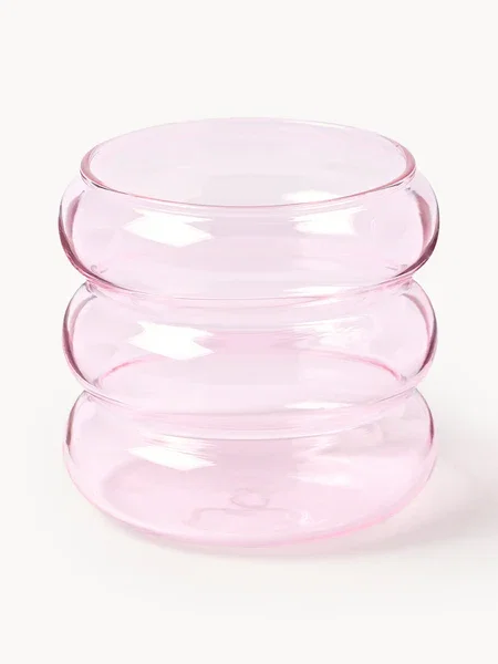 Mondgeblazen borosilicaatglas kleine tumblers Bubbly, 4-delig