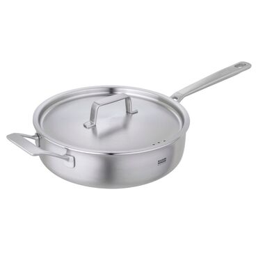 CULINARY FIVEPLY Saute Pan with lid with long and helper handles uncoated