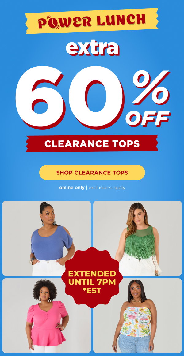 Online only. Extra 60% Off Clearance Tops. Shop now