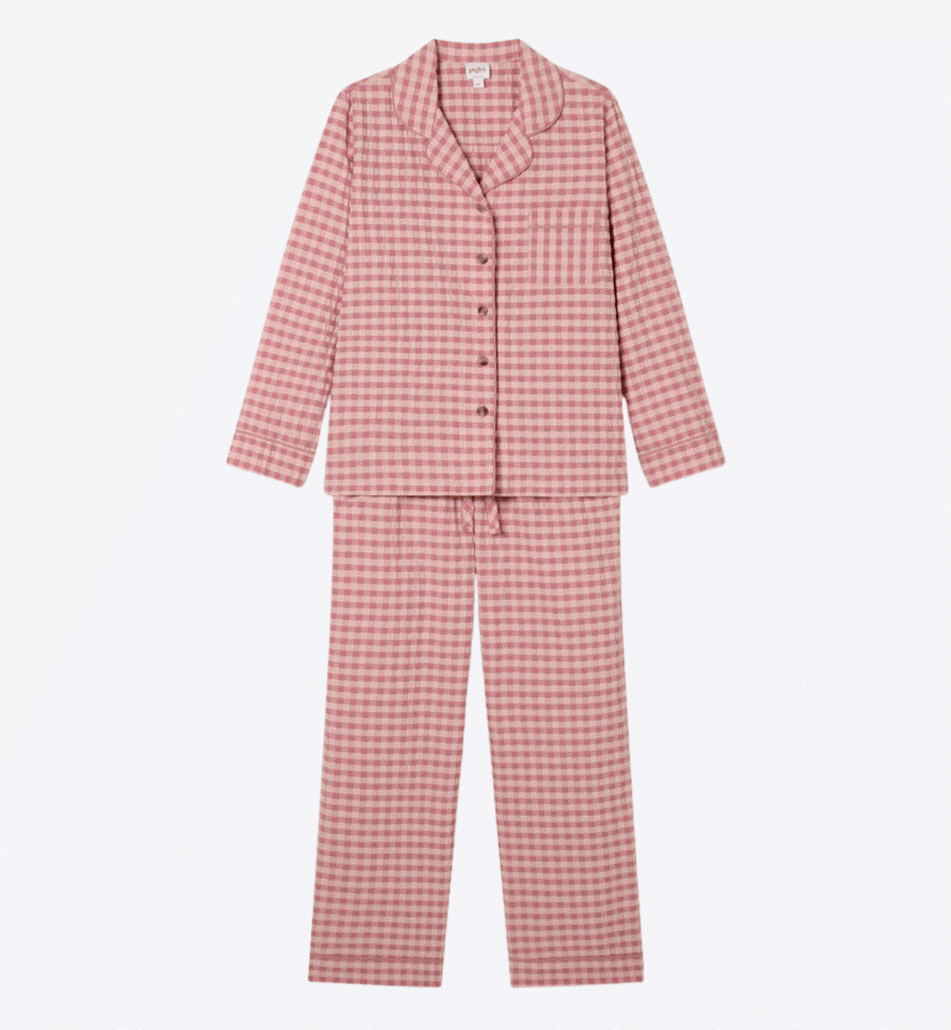 Dusty Pink & Rose Gingham Cotton Pants Set