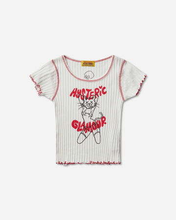 Women's Ivy Johnson Naughty Kitty T-Shirt White
