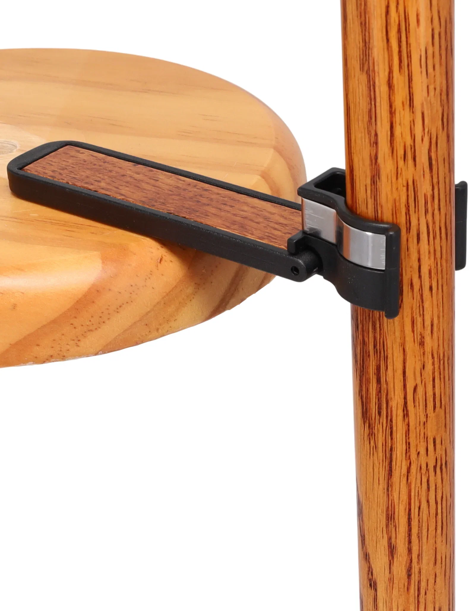 Image of Auto Flip-Up Oak Wood Cane Holder: Easy Store-Away Design