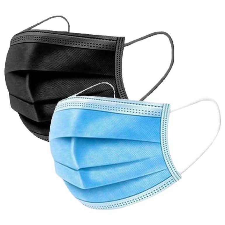 Image of 100-Pack: 3 Layer Disposable Protective Face Masks