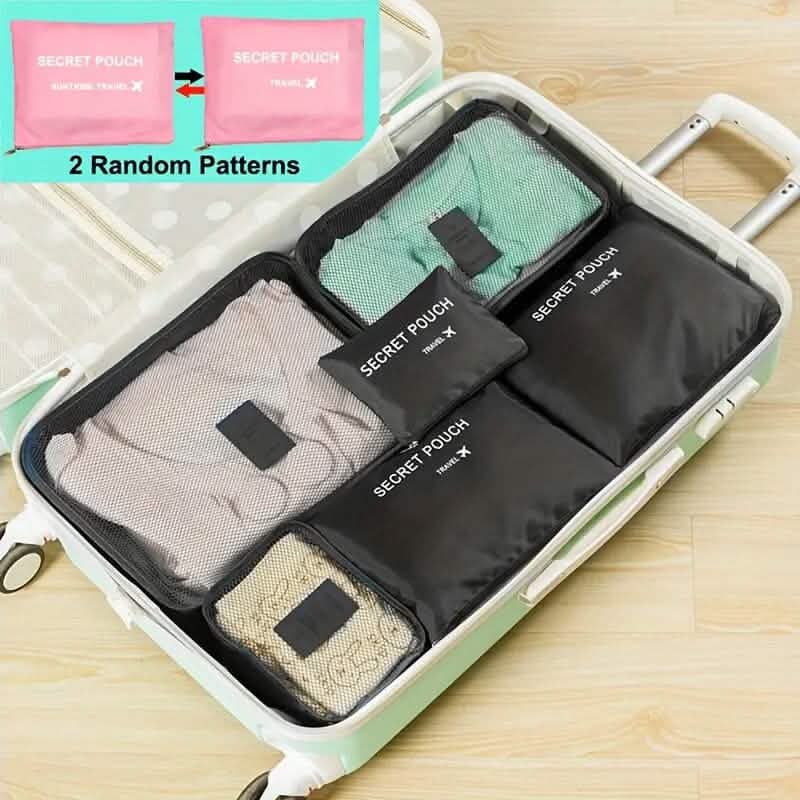 Image of Minimalist Solid Color Versatile Luggage Bag Set