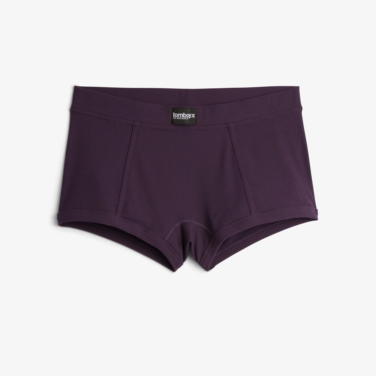Image of Bamboo Rib Boy Shorts - Plum
