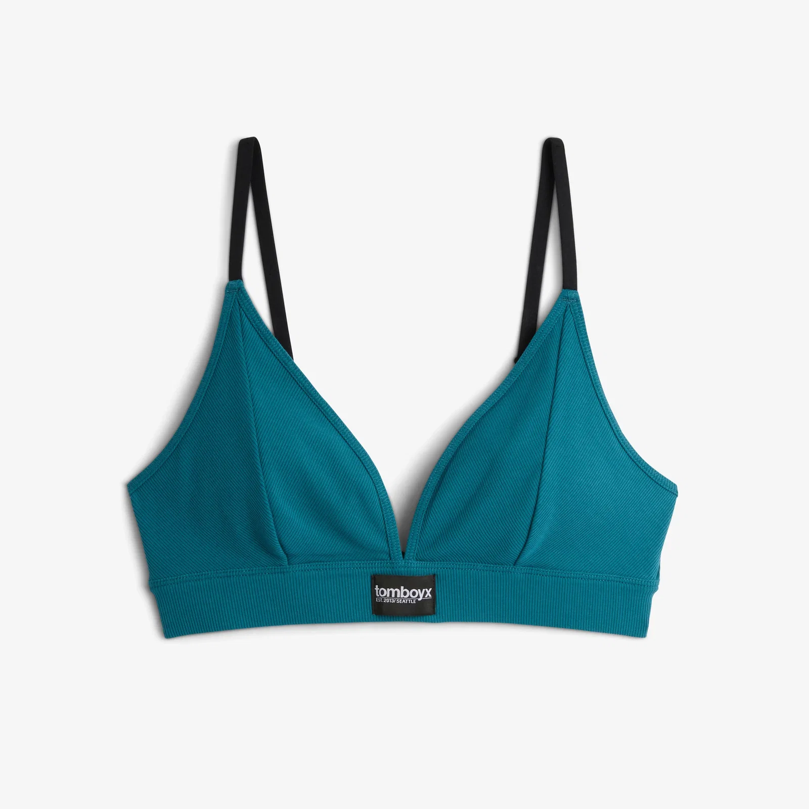 Image of Bamboo Rib Triangle Bralette - Teal Time