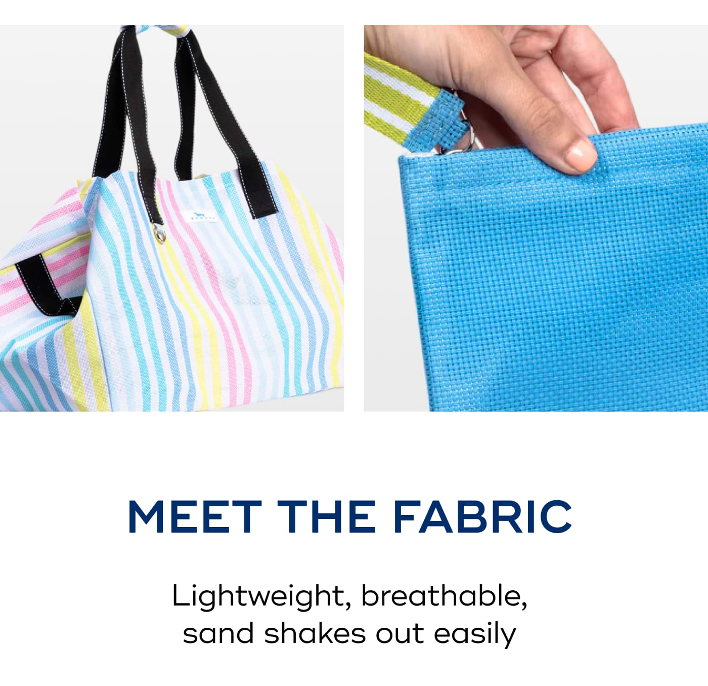 MEET THE FABRIC. Lightweight, breathable, sand shakes out easily