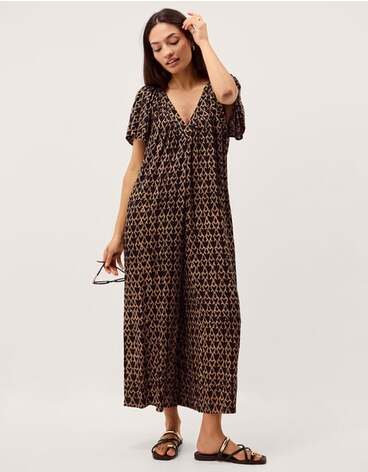 Arti Print Wide Leg Jumpsuit Black