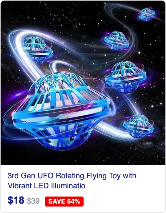 3rd Gen UFO Rotating Flying Toy with Vibrant LED Illumination