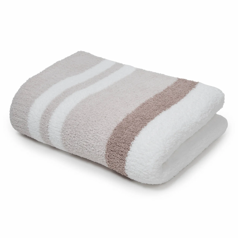 Link to The Multi Striped Throw in Mink, Bone and White.