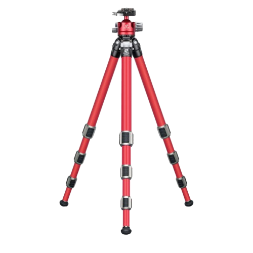 Leofoto LA-324C Athena Series 4 Section Water Resistant Carbon Fibre Tripod with Red LH-40LR Ball Head