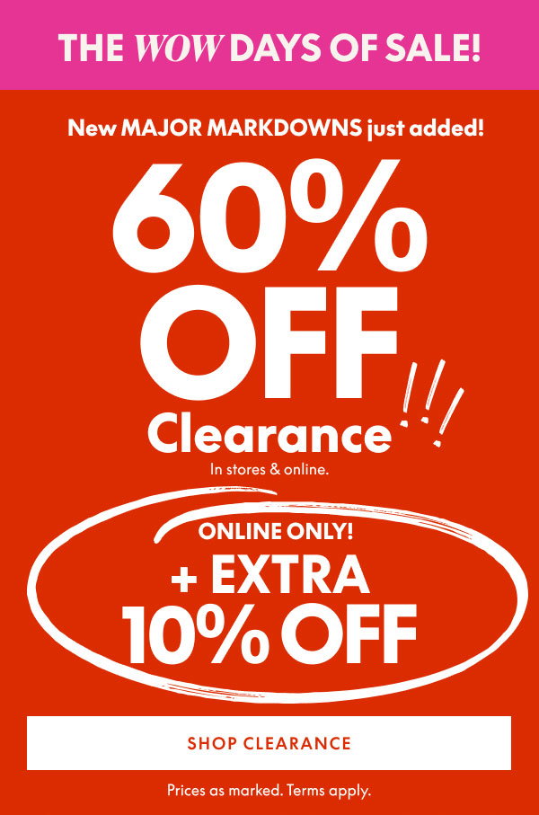 60% Off Clearance