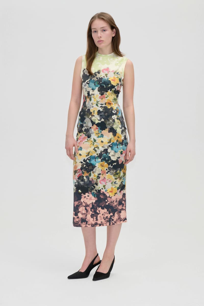 Elastic Tank Crewneck Dress - Echoes In Flowers