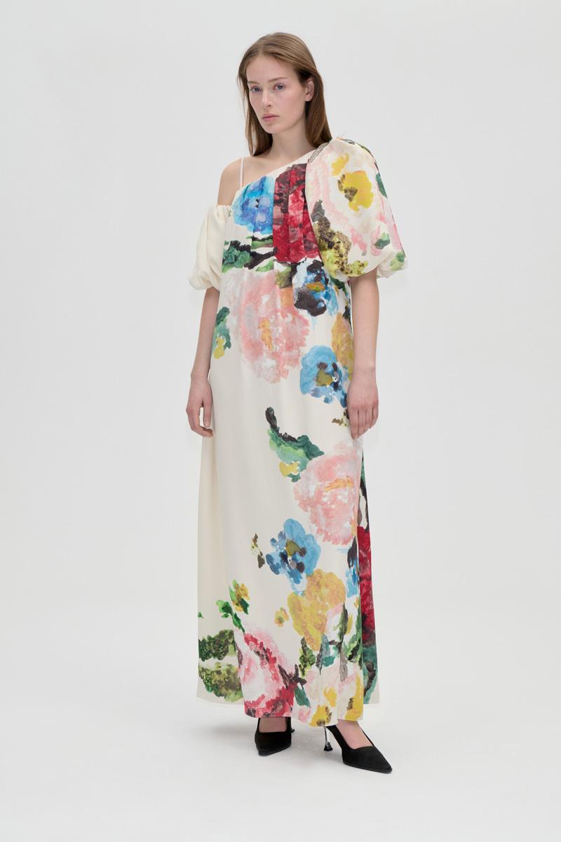 Dropped Shoulder Dress - Ephemeral Bloom