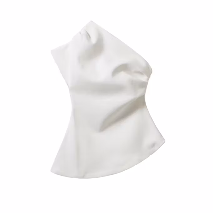 Glam Cotton-Blend Asymmetric T-Shirt