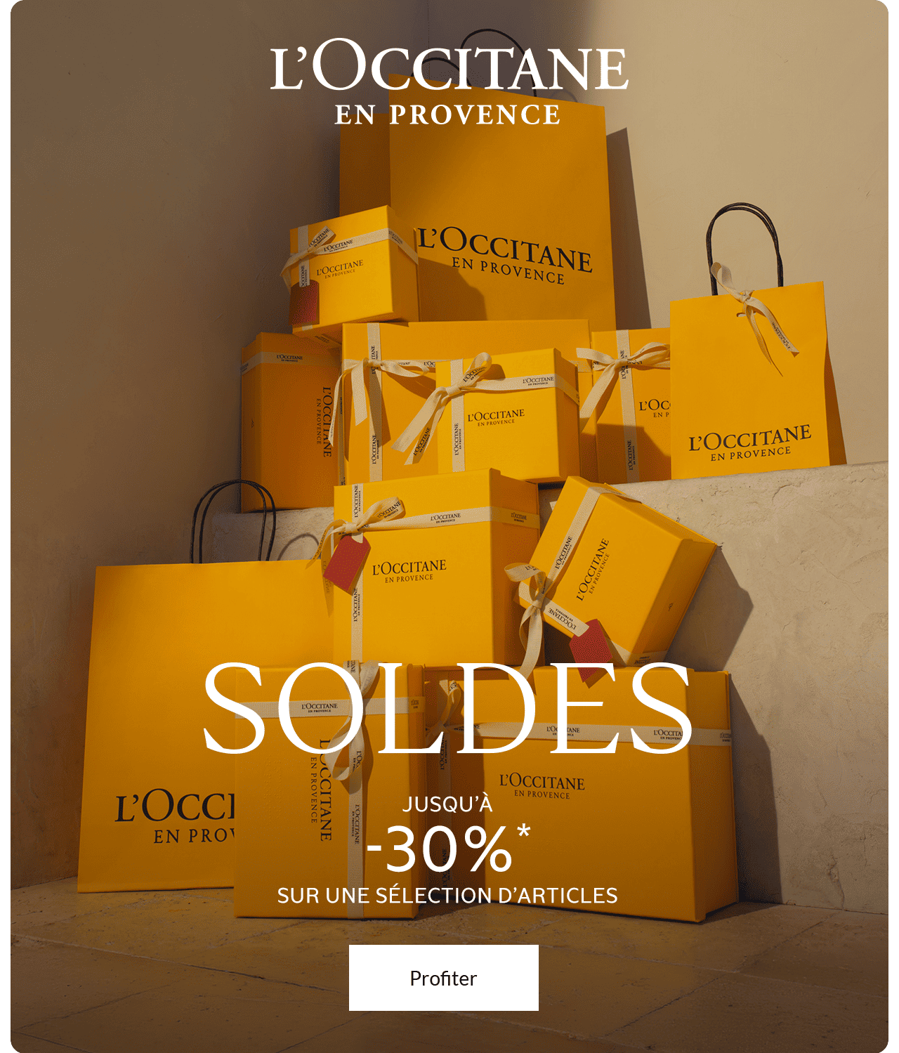 Soldes jusqu'à -30%* sur une sélection d'articles