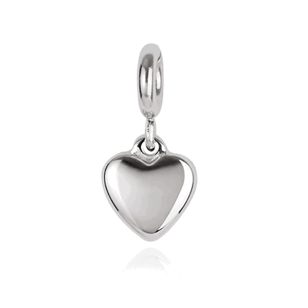 Silver Puffy Heart Charm