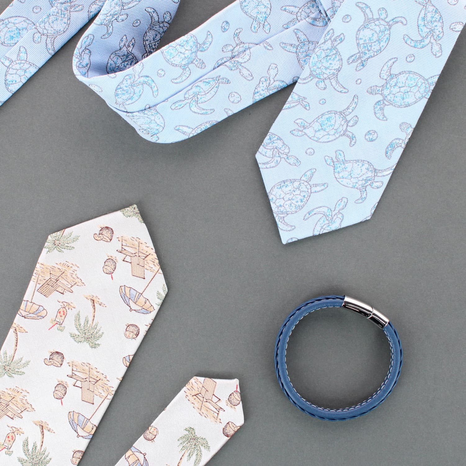 Two neckties and Bracelets