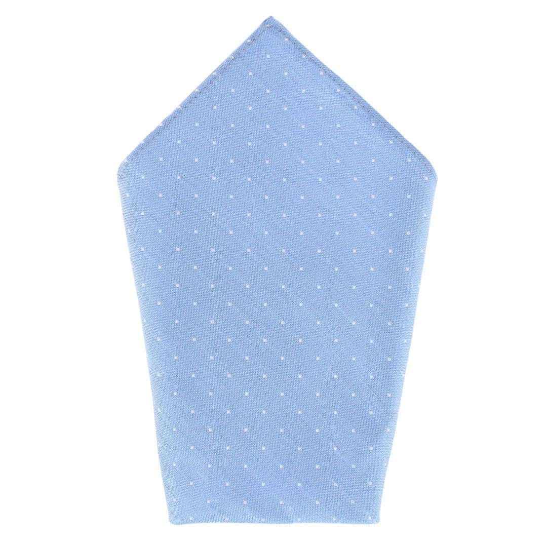 Image of Churchill Chambray 12-Inch Polka Dot Linen Blend Pocket Square