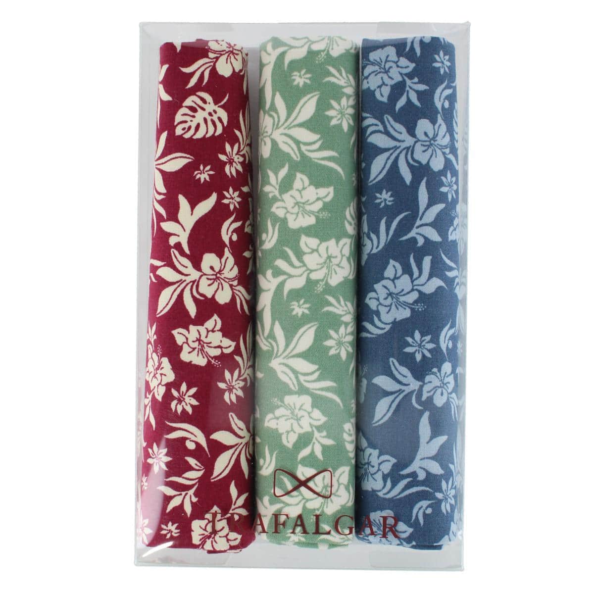 Image of Oleander Floral and Vine Patterned Handkerchiefs (Pack of 3)