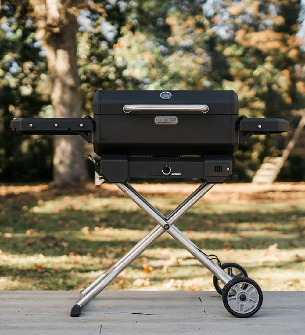 Image of Masterbuilt - Portable Charcoal BBQ and Smoker with Cart