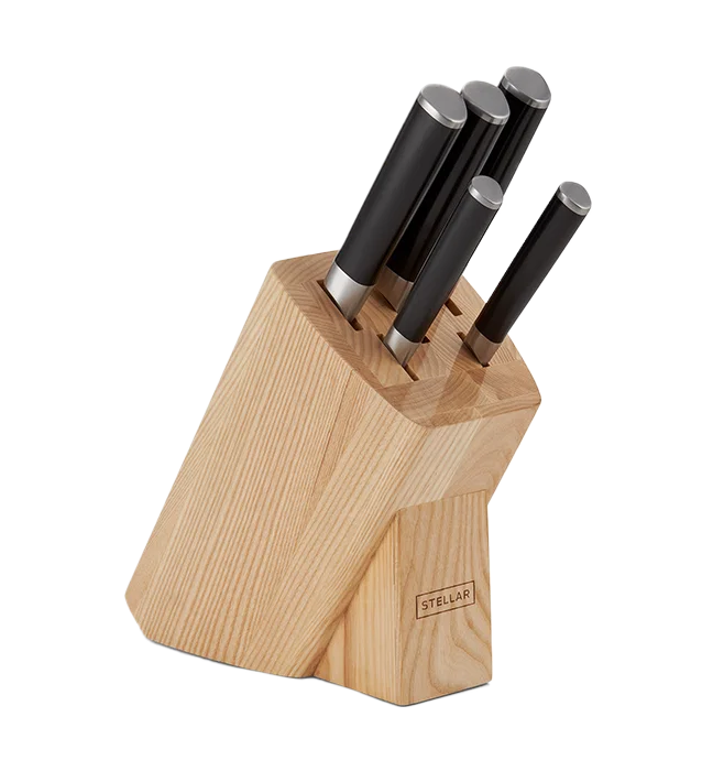 Image of Stellar Poise, 5 Piece Knife Block Set, Wood