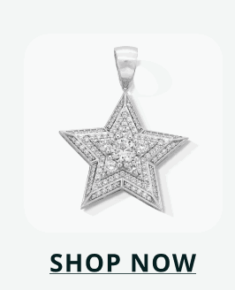 Silver & pave diamond star pendant. Click here to shop now