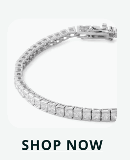 Classic diamond, silver-set tennis bracelet. Click here to shop now