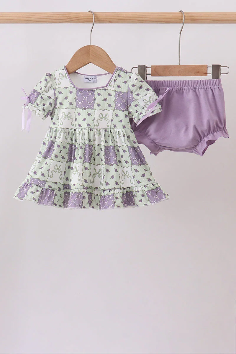 Image of Purple Floral Bloomer Set
