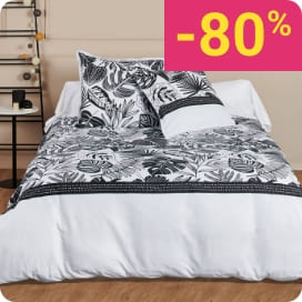 Housse de couette coton motif botanique