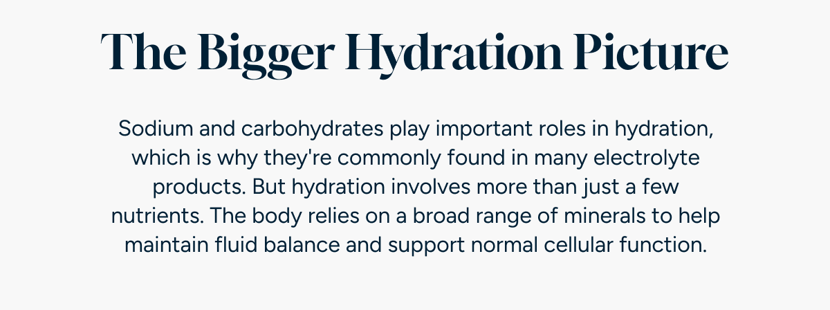 The bigger hydration picture
