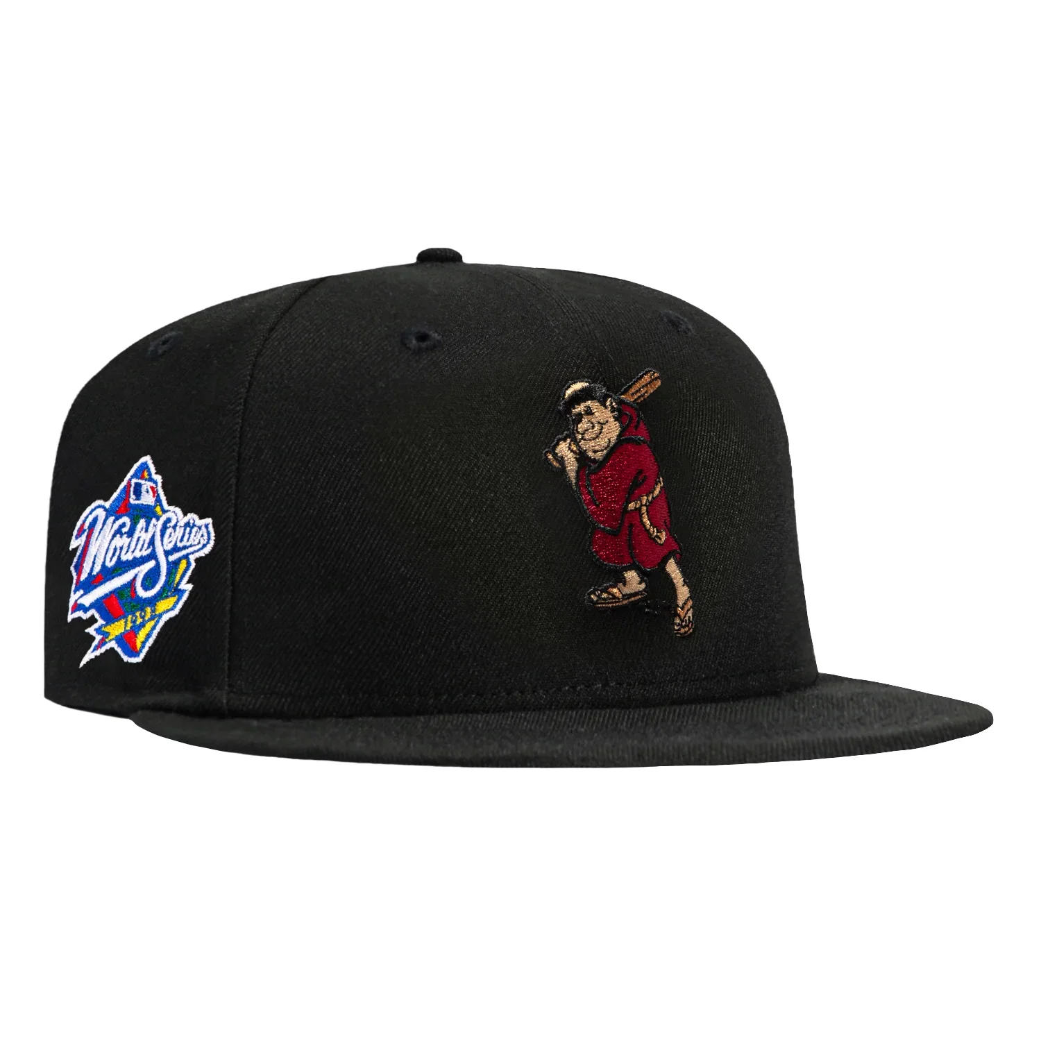 Image of New Era 59Fifty Black Dome San Diego Padres 1998 World Series Patch Swinging Friar Hat - Black