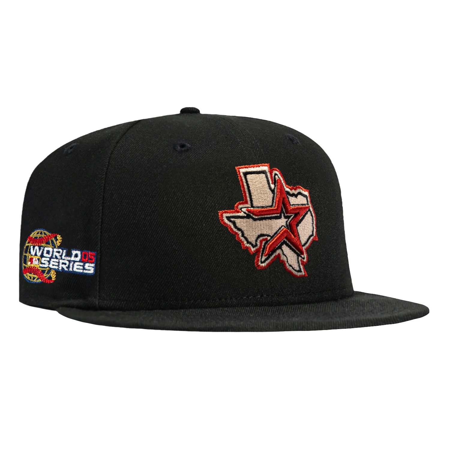 Image of New Era 59Fifty Black Dome Houston Astros 2005 World Series Patch Alternate Hat - Black