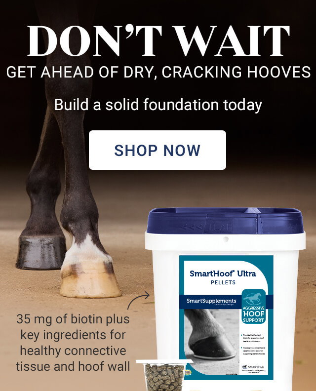 Don't wait, get ahead of dry, cracking hooves, shop now. 