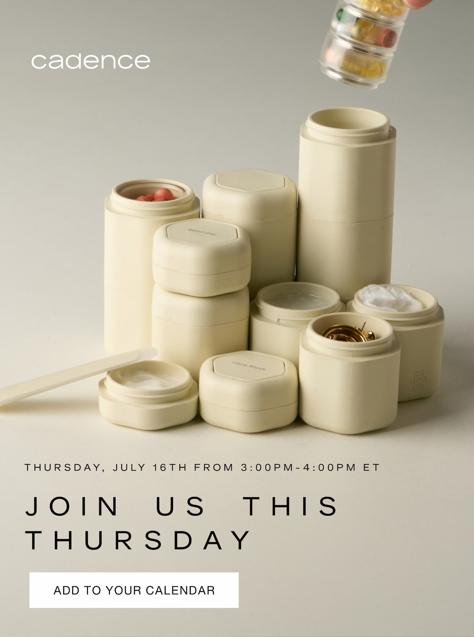 Click to add this event to your calendar. Thursday, July 16th from 3PM-4PM ET. Image of Cadence System