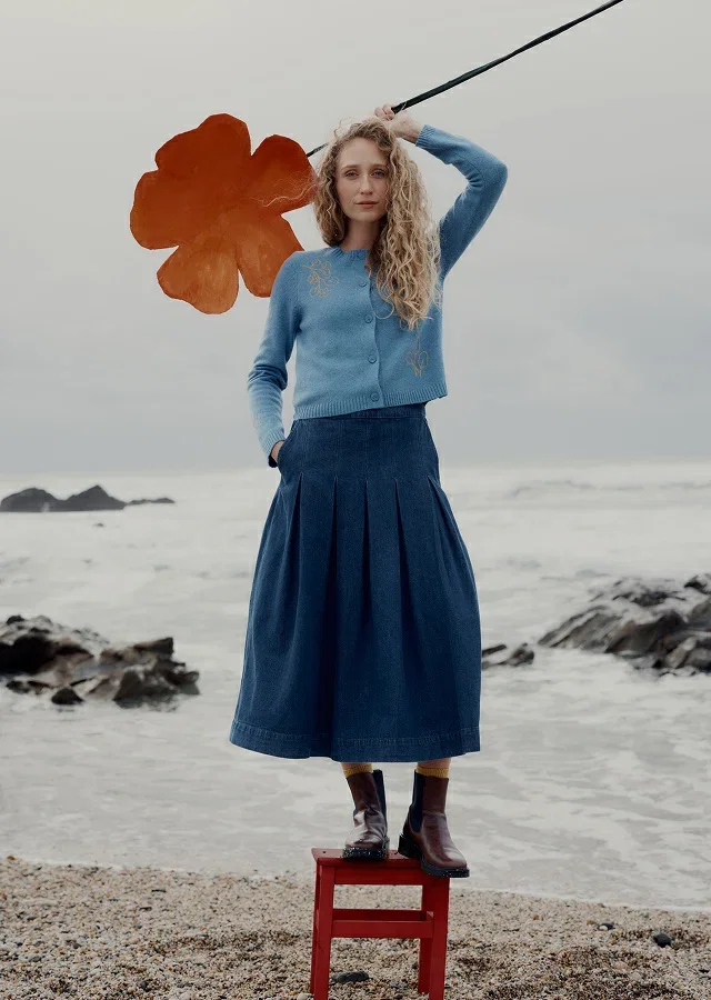 Rosewall A-line Midi Skirt