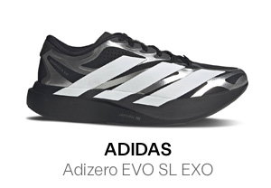 adidas Men's Adizero EVO SL EXO Sneakers in Black/White/Metallic Silver
