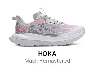 HOKA Women's Mach Remastered Sneakers in White/Pink